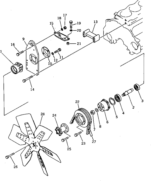 CORREA VENTILADOR KOMATSU 04121-22274