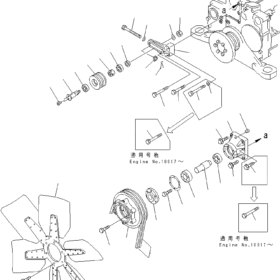 CORREA VENTILADOR KOMATSU 04121-22563