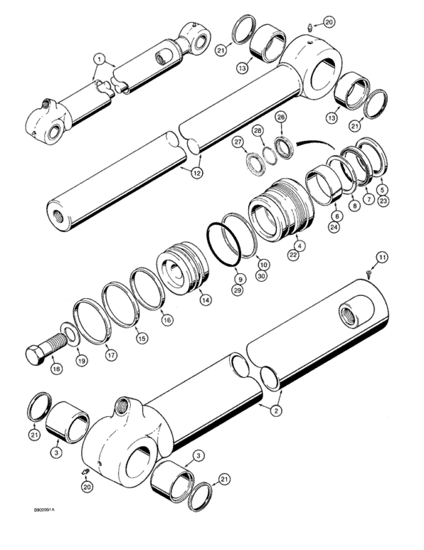 KIT CILINDRO HIDRAULICO CAZO CASE 1542923C2