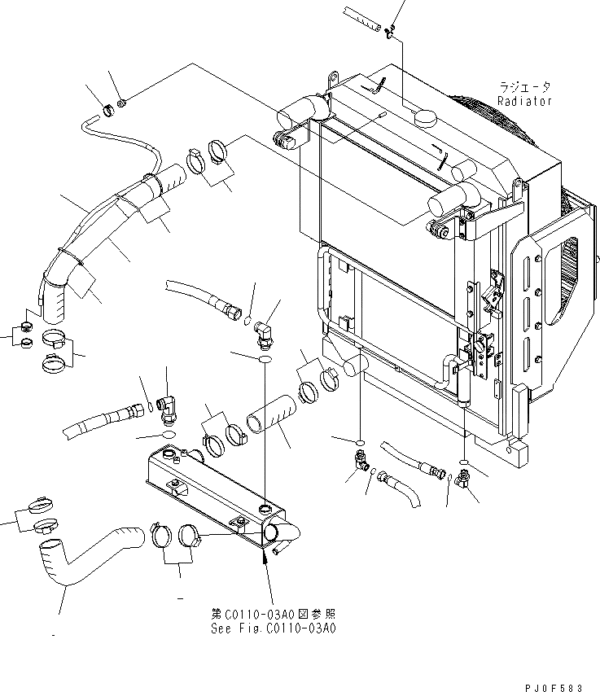 MANGUITO INFERIOR RADIADOR KOMATSU 421-03-32121