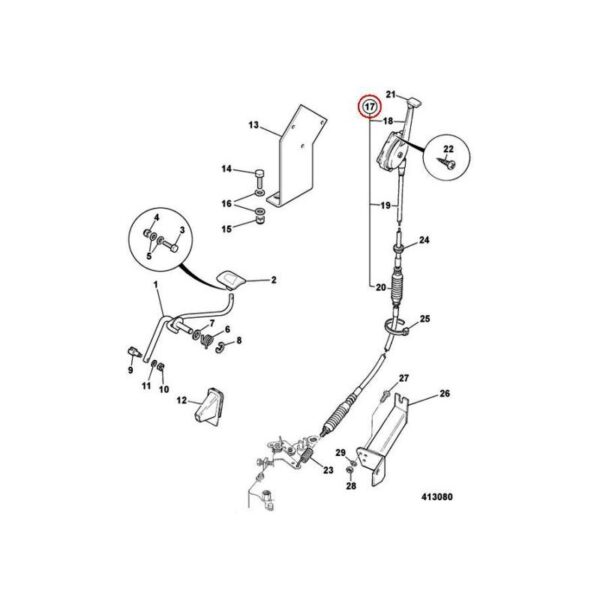 CABLE ACELERADOR DE MANO JCB 910/60109